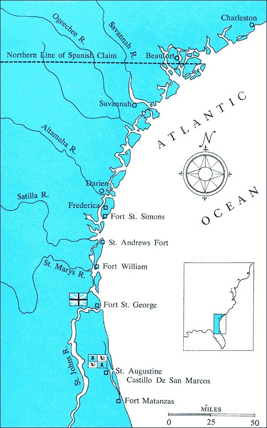 Map of the Atlantic coast.