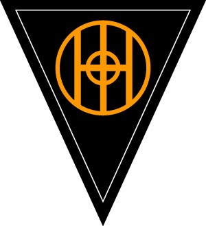 Black triangle with an O and H visible inside of a circle