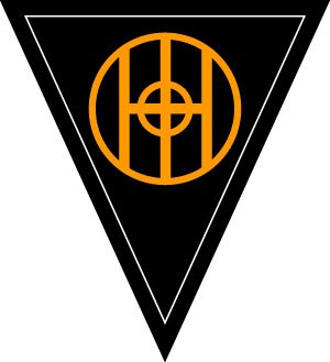 83rd Division Patch Black triangle with an O and H visible inside of a circle