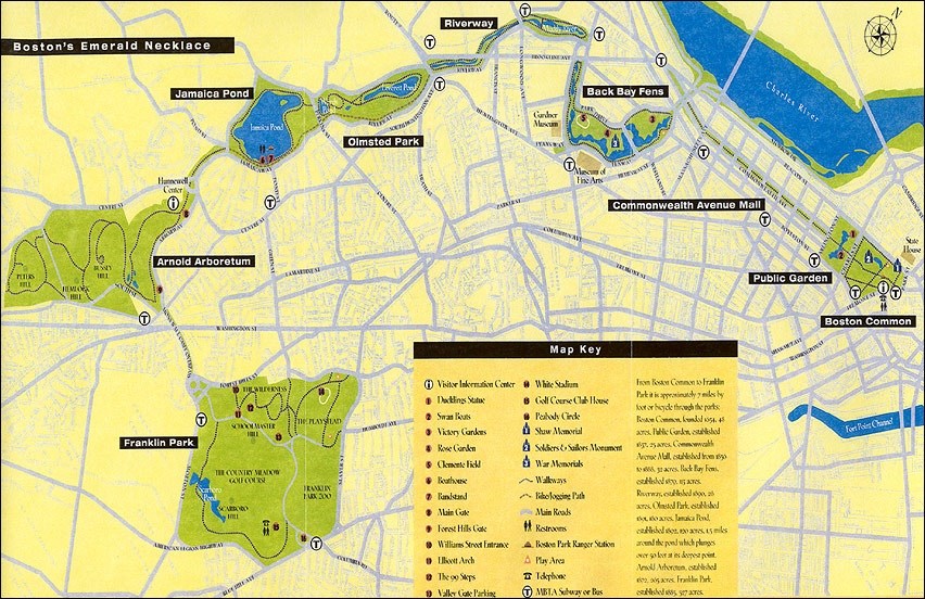 Map of Boston's parks. Map of Boston's parks.