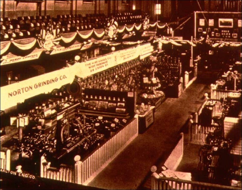 Photo of the Mechanical and Electrical Exposition, Mechanics Hall, 1909. Photo of the Mechanical and Electrical Exposition, Mechanics Hall, 1909.