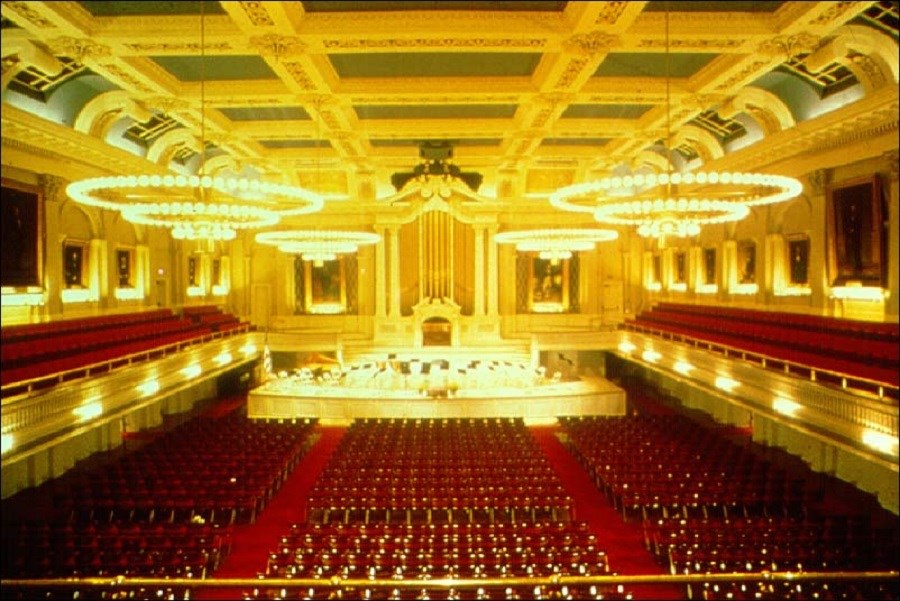 Restored interior of Mechanics Hall.