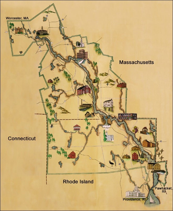 Map of the Blackstone River Valley. (Blackstone River Valley National Heritage Corridor)