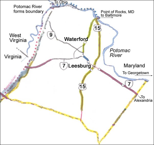 Map of Loudoun County in Virginia. Map of Loudoun County in Virginia.