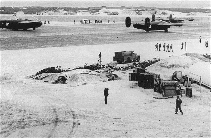 Bomber planes on Midway, December 1942.