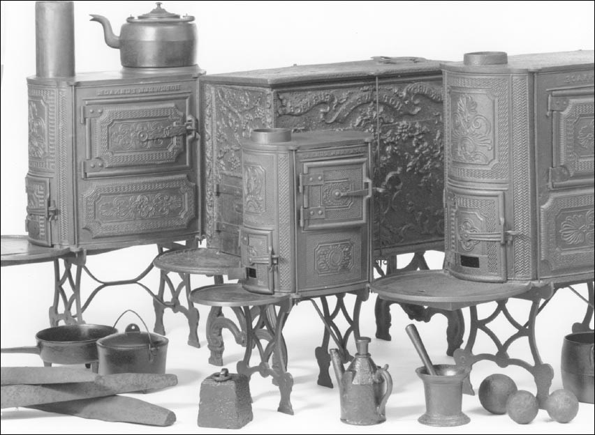 Typical Hopewell Furnace Products including a kettle, pots, and pans. (National Park Service, George Fistrovitch, photographer)