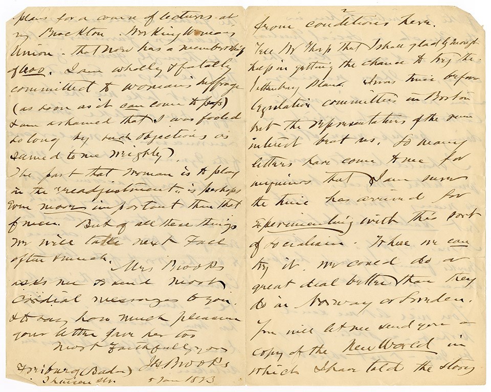 Manuscript letter with two pages of writing