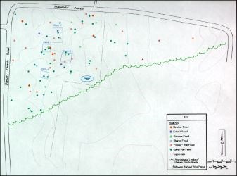Small arms fired bullets map Map showing the location of all fired small arms bullets.