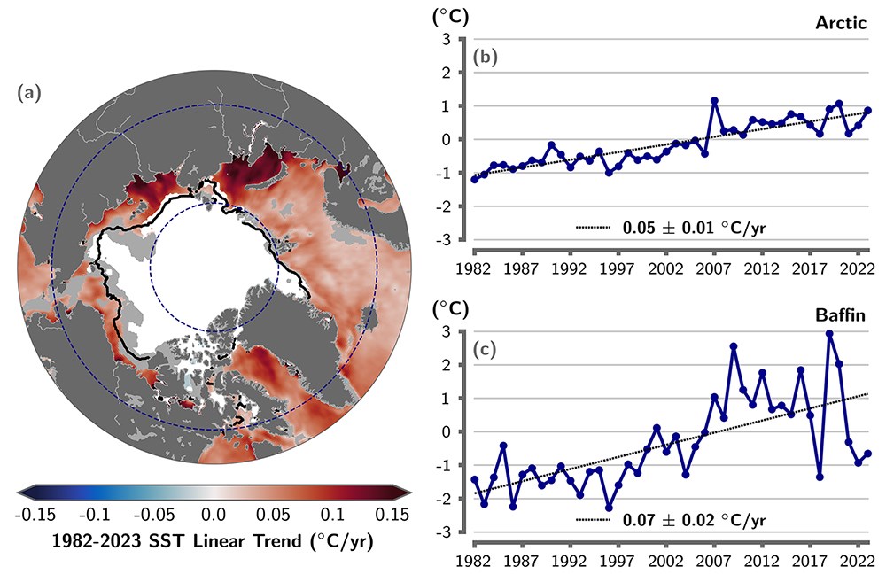 sea surface anomaly graph and map.