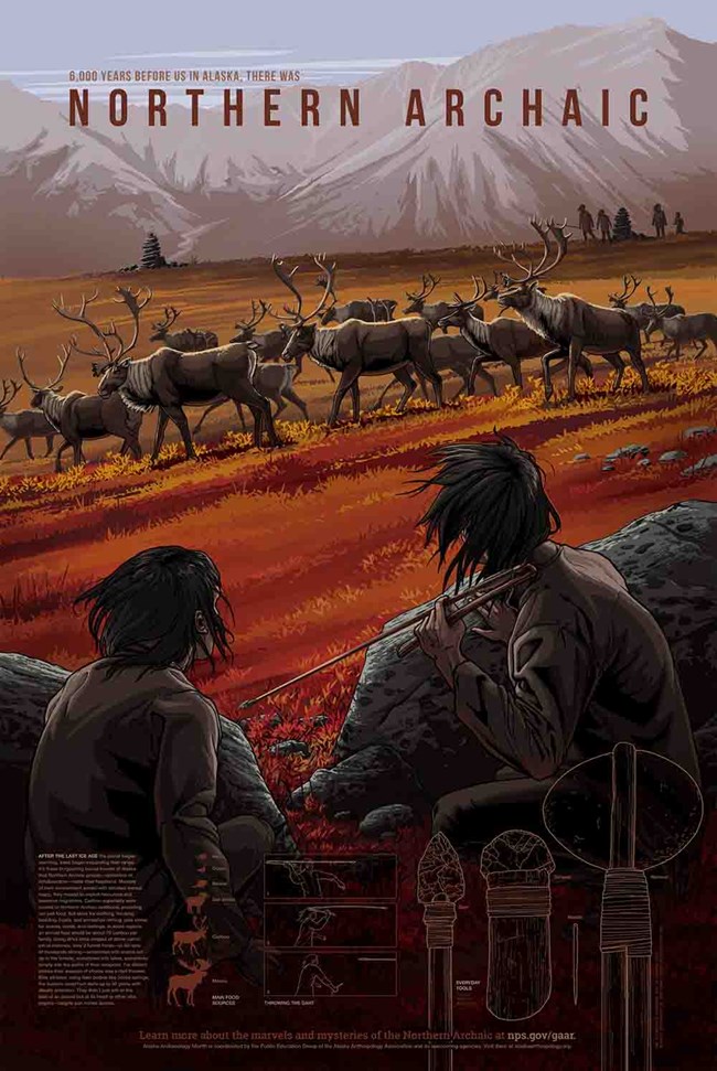 Archaic_poster_small_web Alaska archaeology month poster from 2015 featuring the northern archaic tradition.