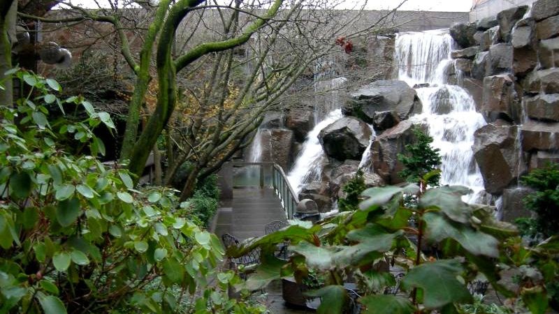 The Waterfall Garden Park, designed by formerly incarcerated Japanese American Masao Kinoshita, is one of the 42 sites along the Remembrance Trail. Wikimedia Commons Photo. The Waterfall Garden Park, designed by formerly incarcerated Japanese American Masao Kinoshita, is one of the 42 sites along the Remembrance Trail. Wikimedia Commons Photo.