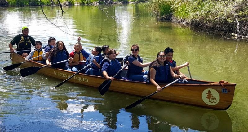 Backman Elementary School students had the opportunity to paddle on the Jordan River. Photo courtesy of Karina Lugo Villalba.