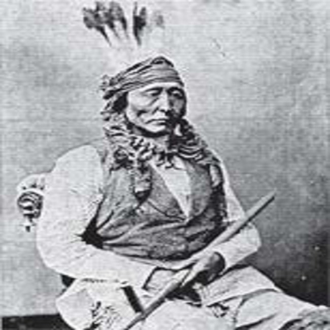 Portrait of Chief Bad Gun in headress