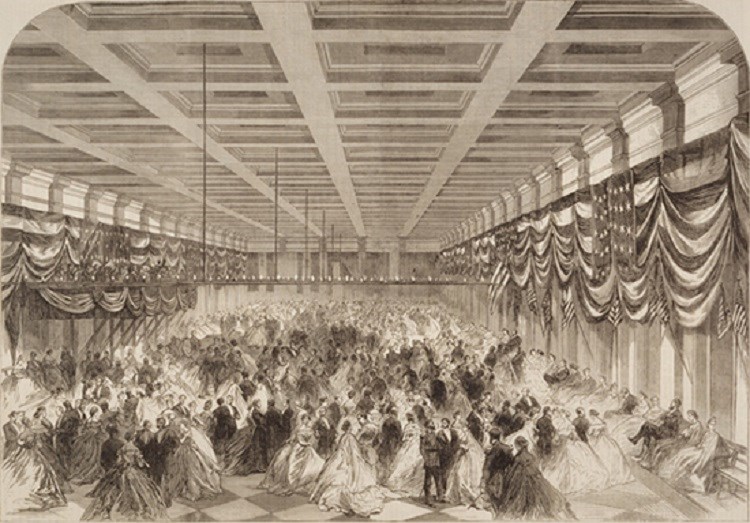 Depiction of Lincoln's Inaugural Ball, (From The Illustrated London News)