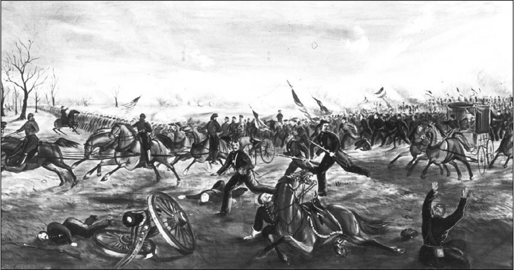 Painting of the Union Army fleeing