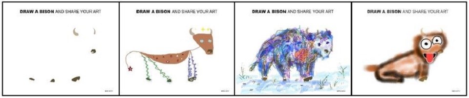 Bison Art Challnege Four artistic depictions of bison