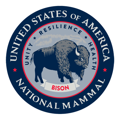 The official seal showing bison as the national mammal The official seal showing bison as the national mammal