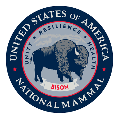 The official seal showing bison as the national mammal