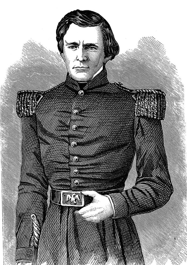 engraving of Grant in military uniform