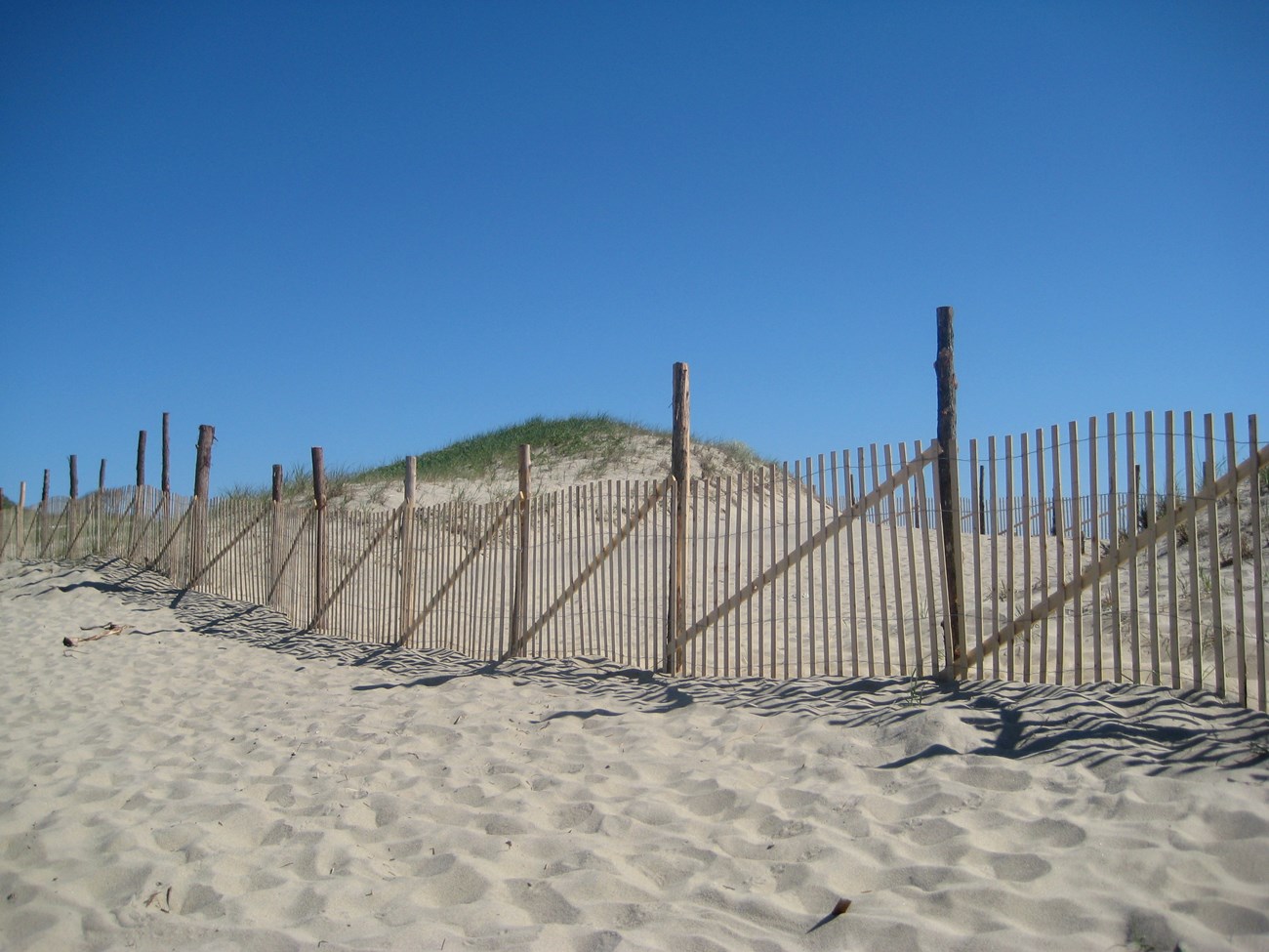 wooden slat sand fencing