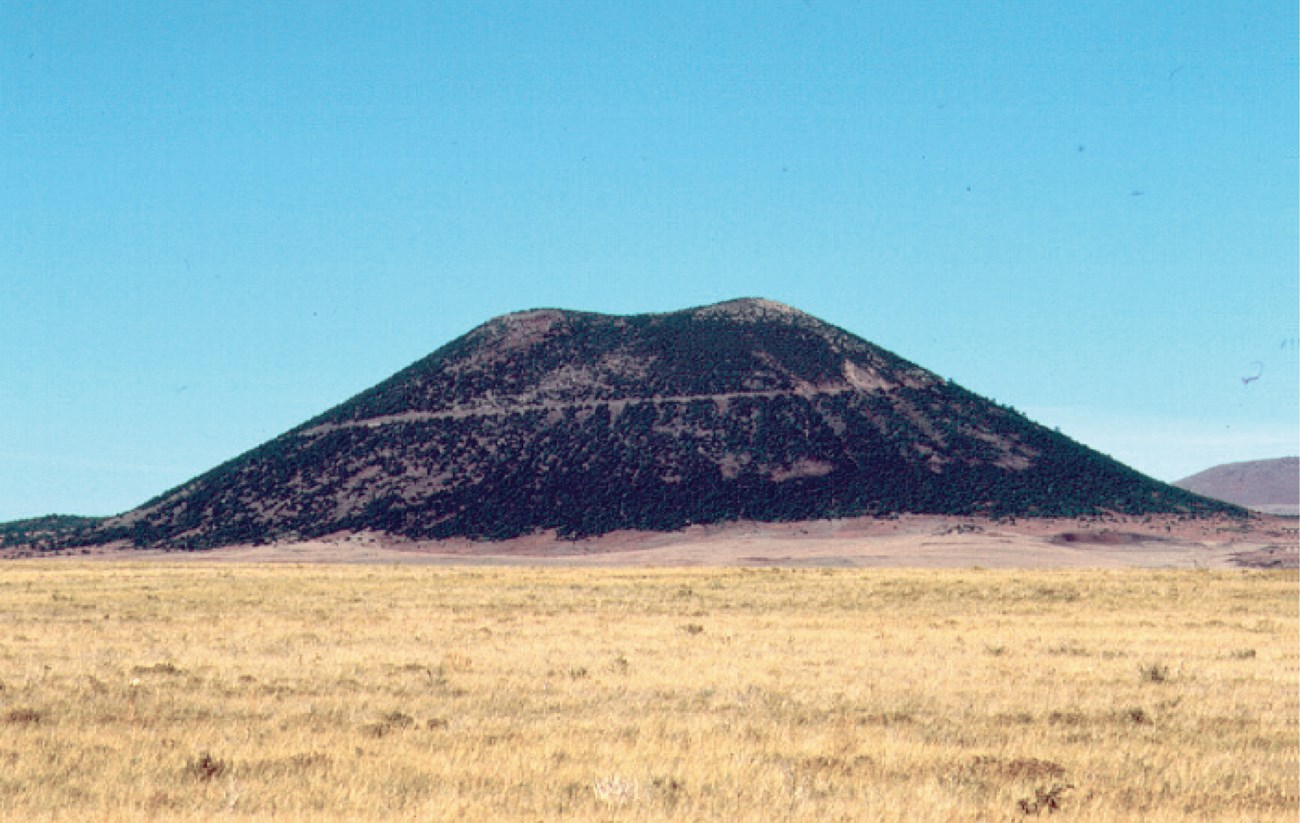 arid landscape with cinder cone