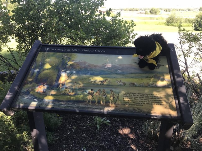 toy dog on sign