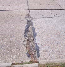 Edge Failure, Patch failure, and curb failure on the Parkway Edge Failure, Patch failure, and curb failure on the Parkway