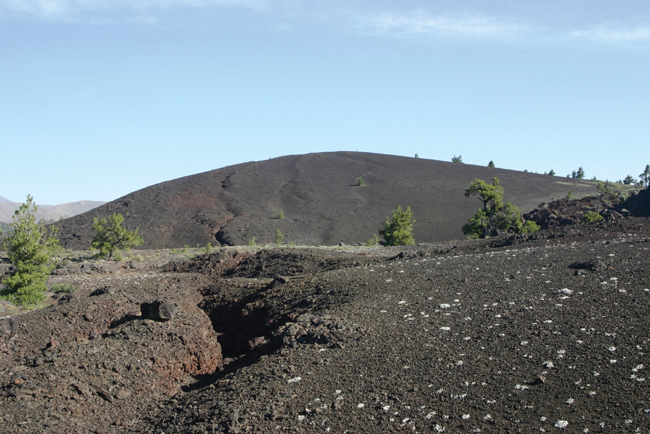 volcanic landscape with cinder cone