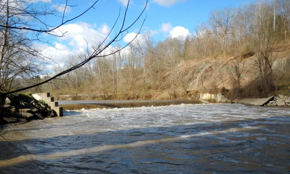 Small dam in river