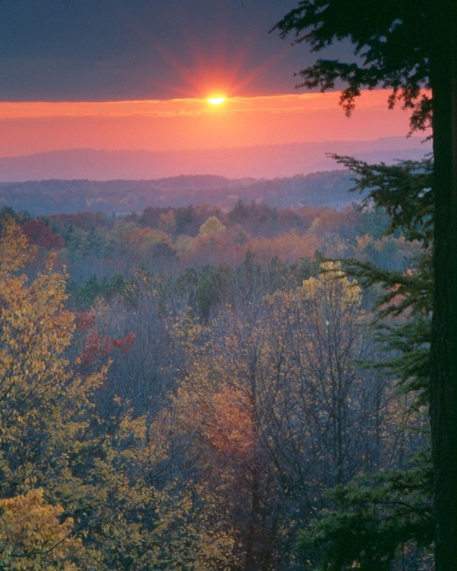 sunset viewed from park overlook sunset viewed from park overlook