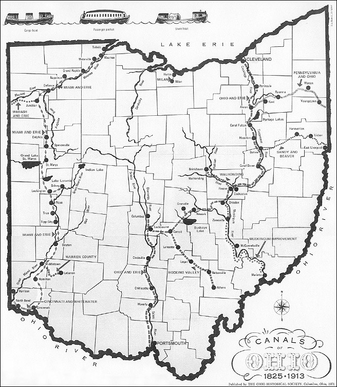 ohio erie canal map The Ohio Erie Canal Catalyst Of Economic Development For Ohio ohio erie canal map