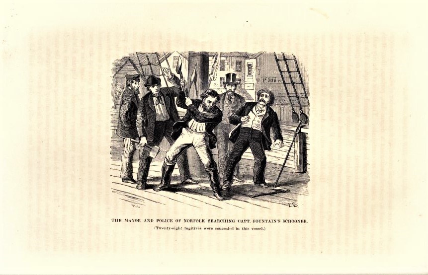 Capt Searching Ship Engraving of Mayor and Police of Norfolk searching Capt. Fountain's Schooner