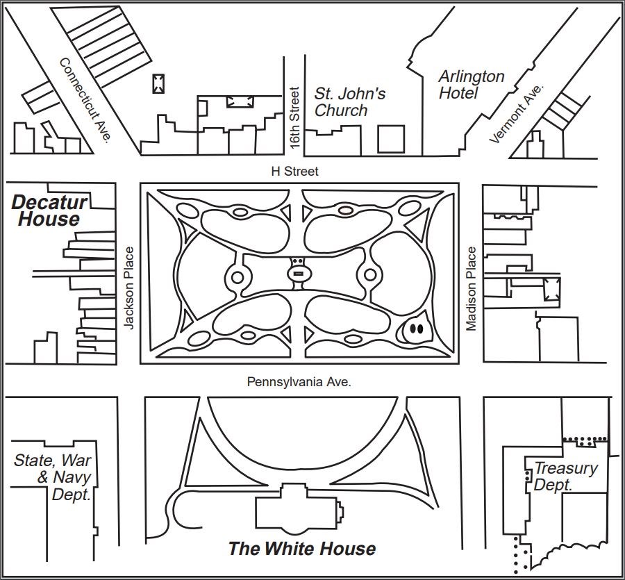 Map of Lafayette park and its surroundings, 1891.