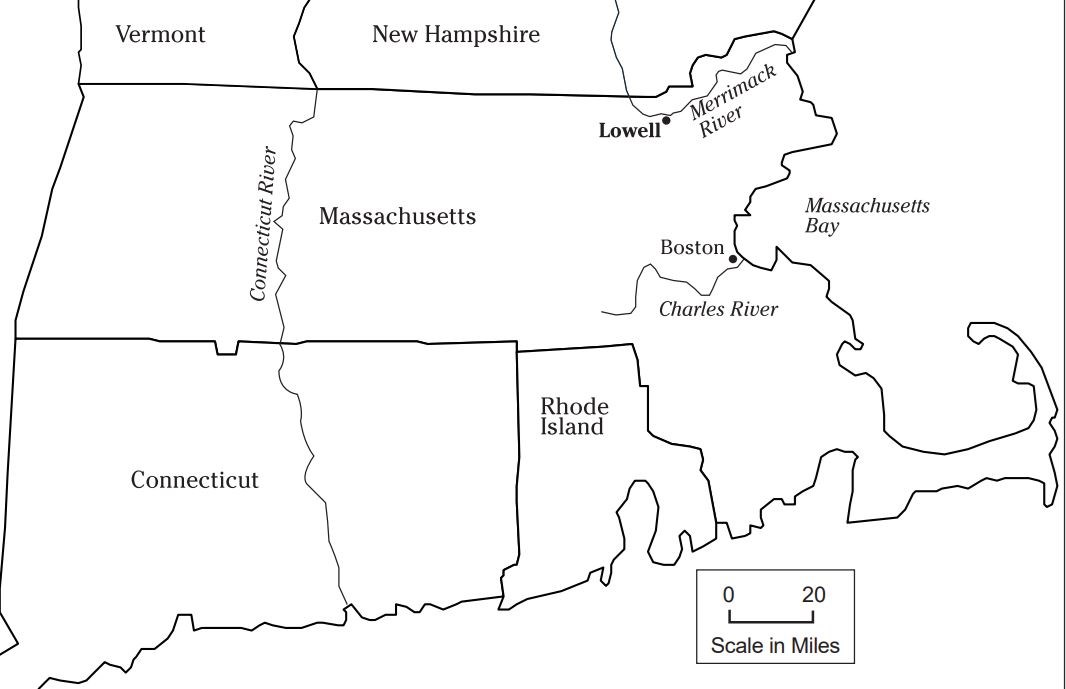 Map of Massachusetts & surrounding region.