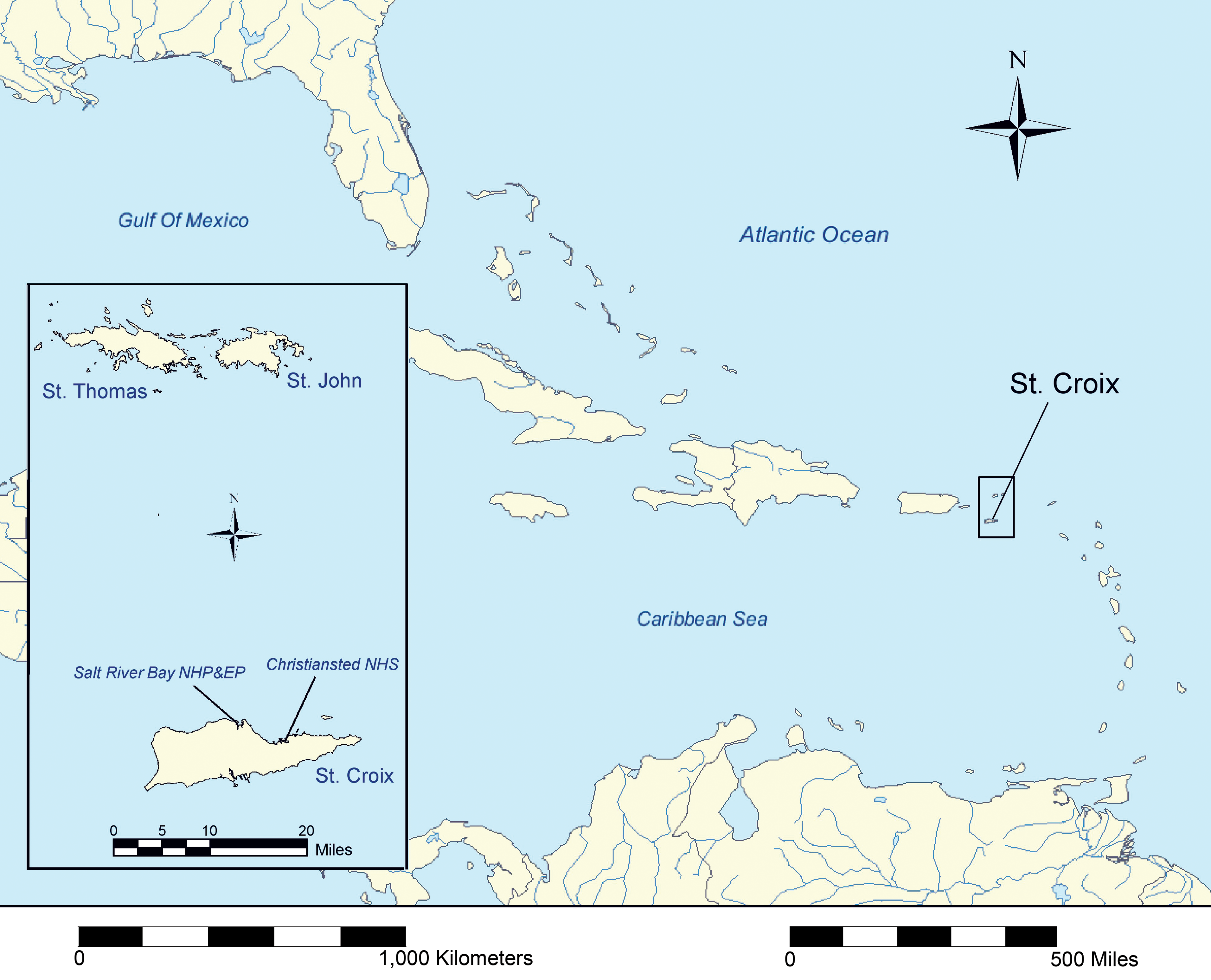 General map of Caribbean and St. Croix