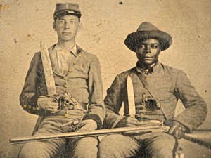 Photograph of Silas and Andrew Chandler in Confederate Uniforms