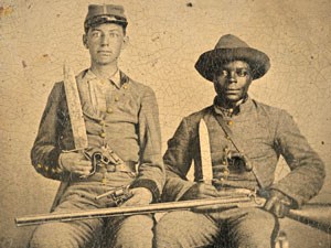 Silas and Andrew Chandler Photograph of Silas and Andrew Chandler in Confederate Uniforms