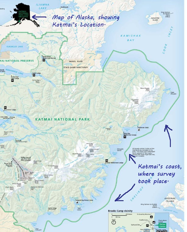 Map of Katmai's coast