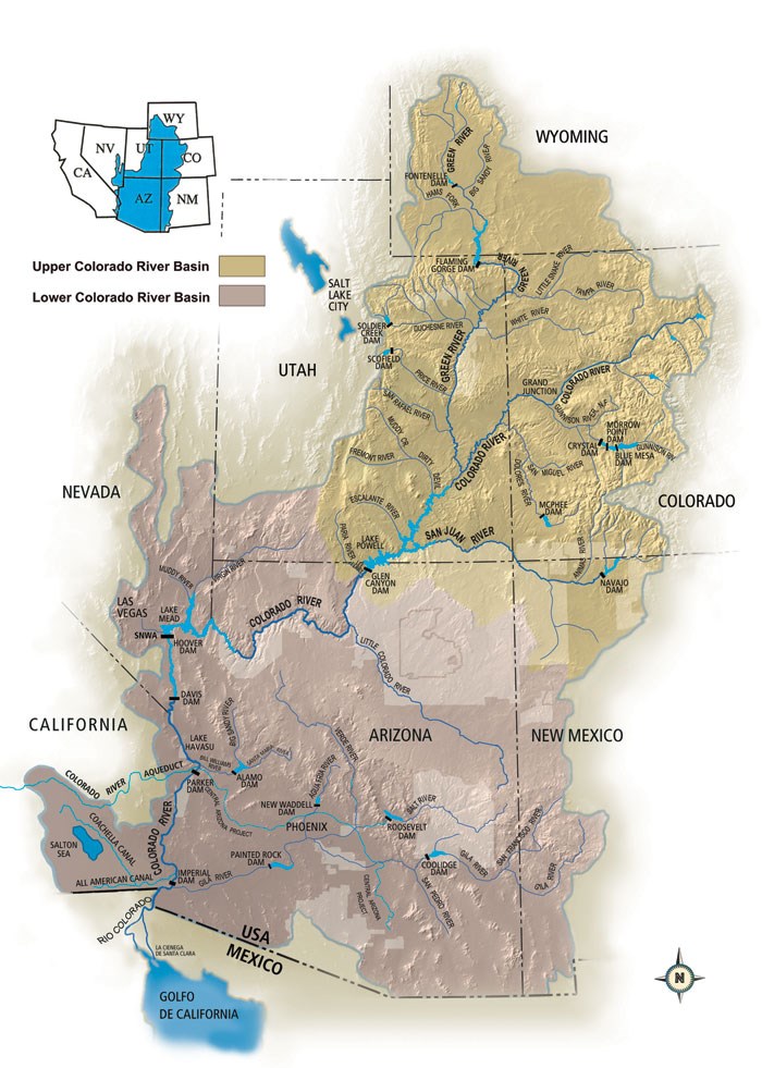 Map of the Colorado River Basin, (Bureau of Reclamation)