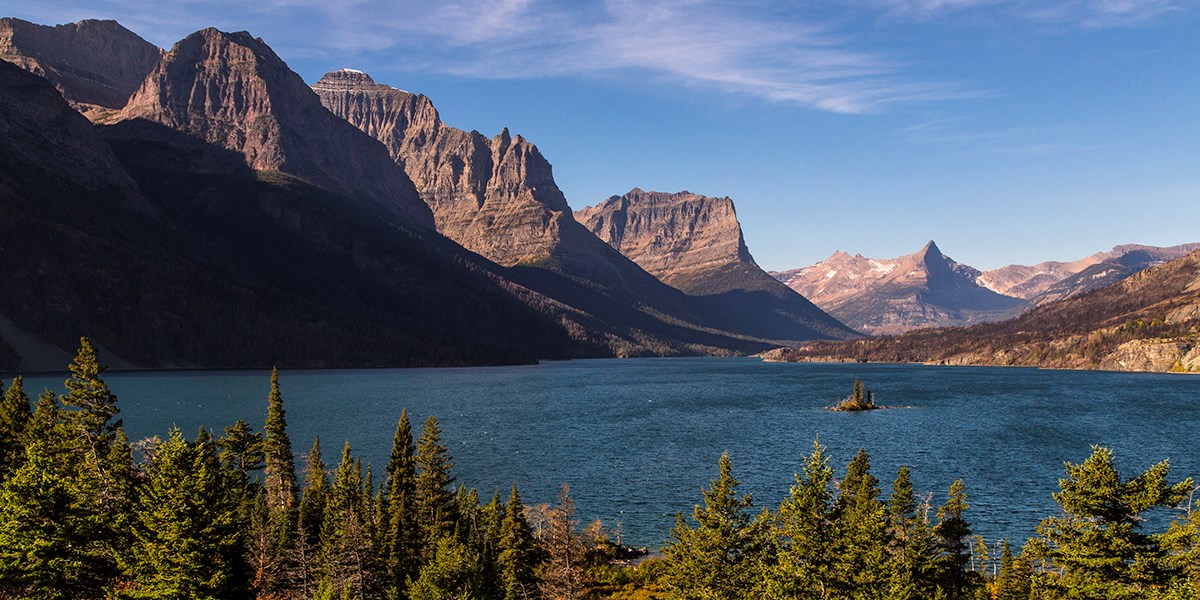 View of St. Mary Lake from Wild Goose Island Overlook