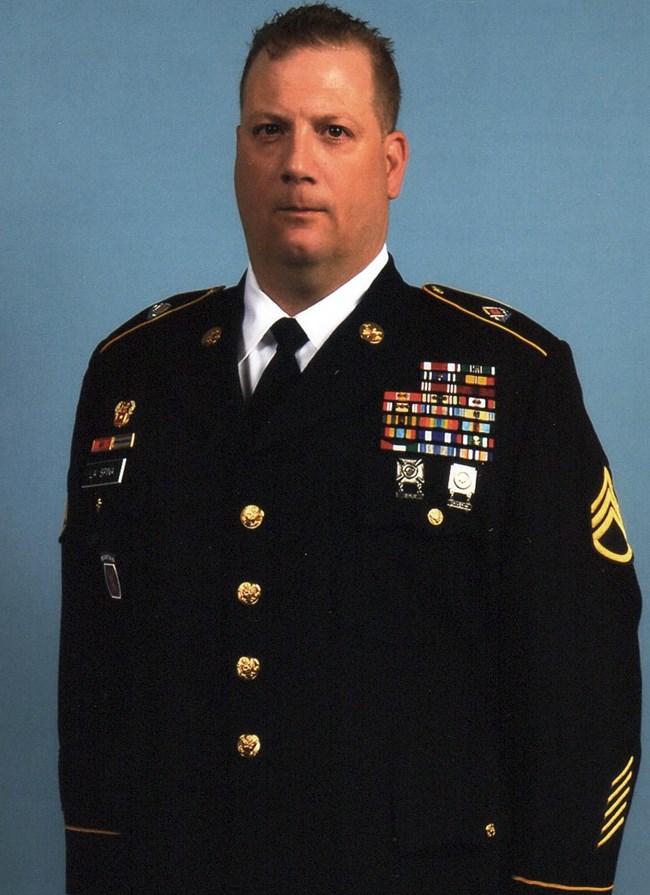 La Spina Army soldier in dress uniform