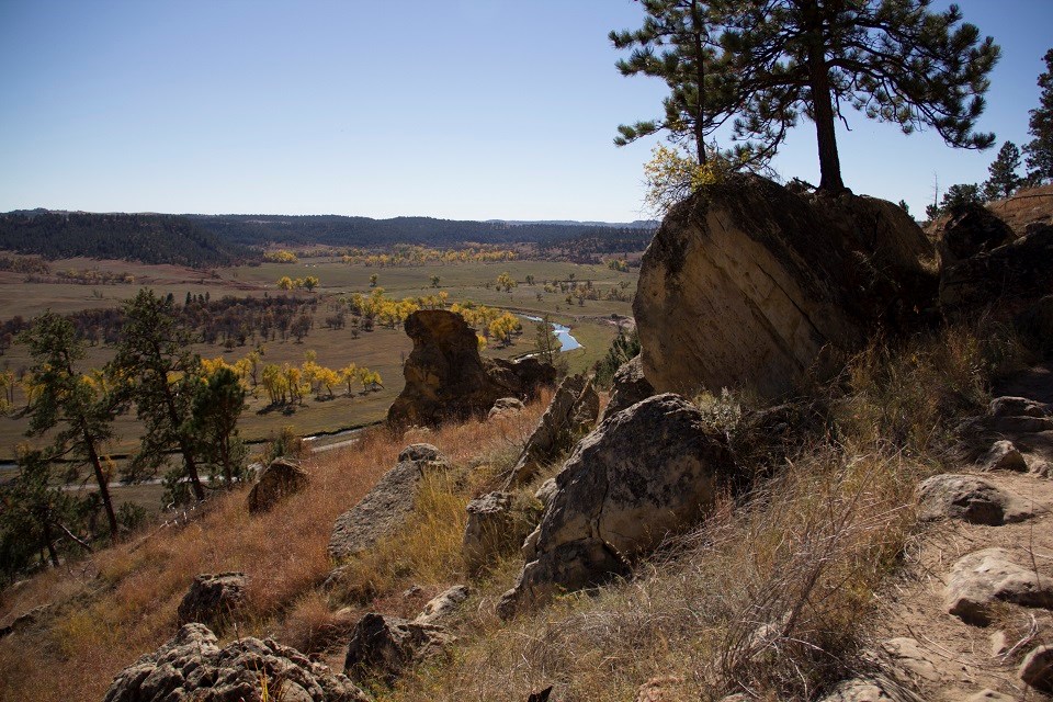 DETO Reds Beds Trail in fall Rocky outcrops along Red Beds Trail