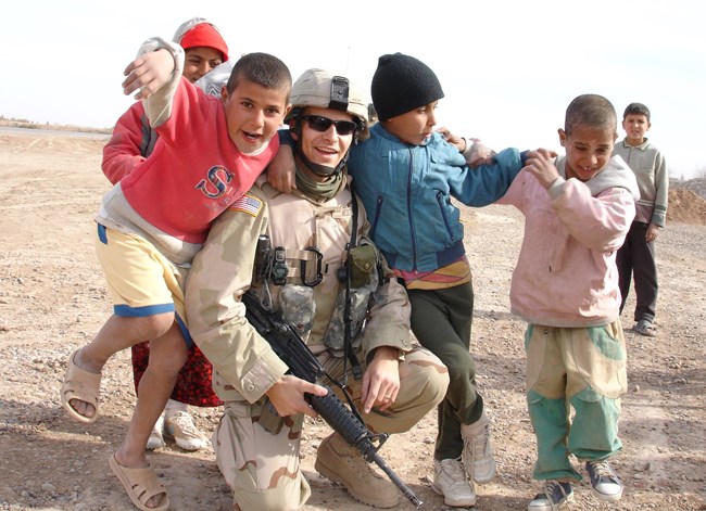 Kris Neset and group of kids