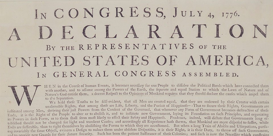 The Declaration of Independence -- Dunlap Broadside (U.S. National Park  Service)
