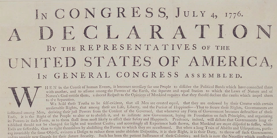 Color image of the Declaration of Independence printed by John Dunlap. Color image of the Declaration of Independence printed by John Dunlap.