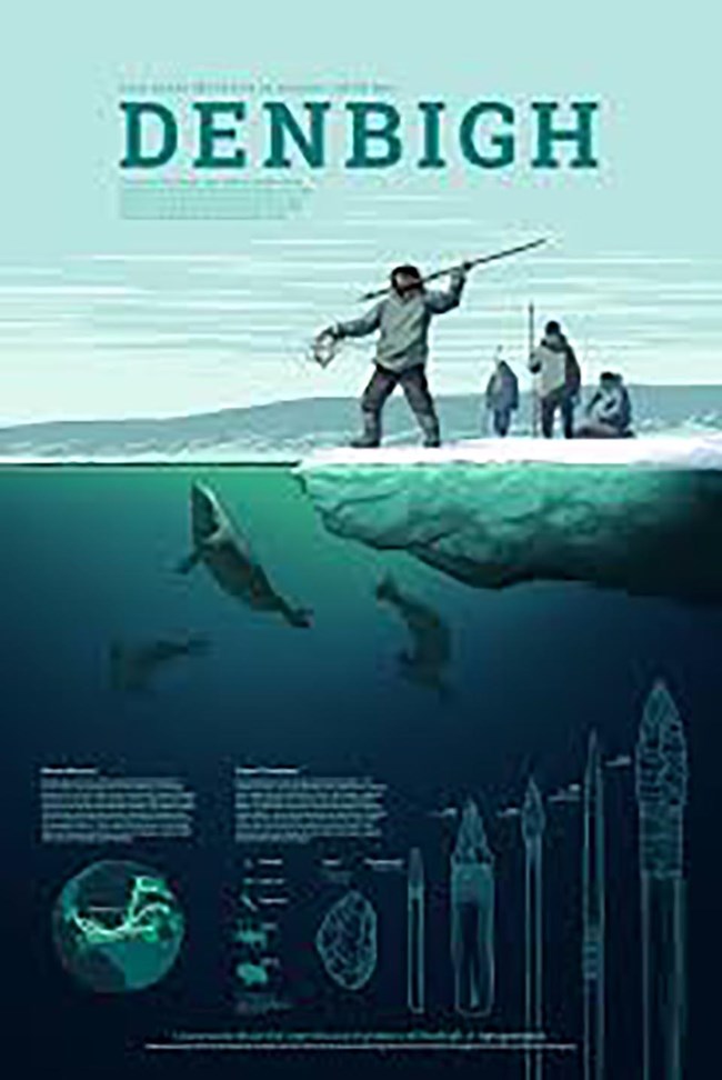 Denbigh Flint_2014_toosmall Alaska archaeology month poster from 2014 featuring Denbigh Flint complex people.