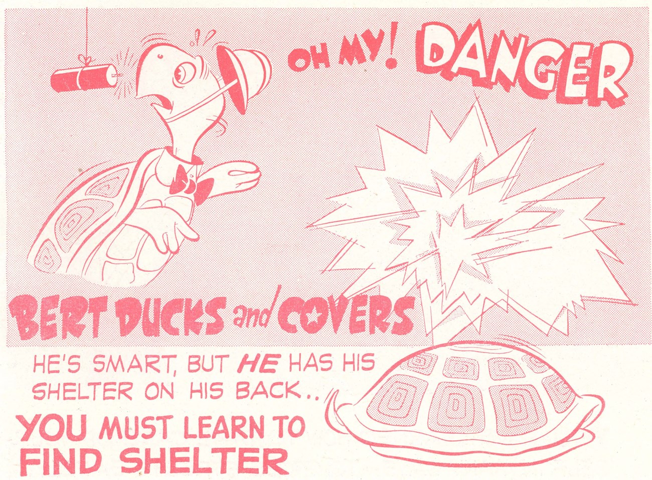 Duck And Cover Handbook Cartoon image of Bert the Turtle