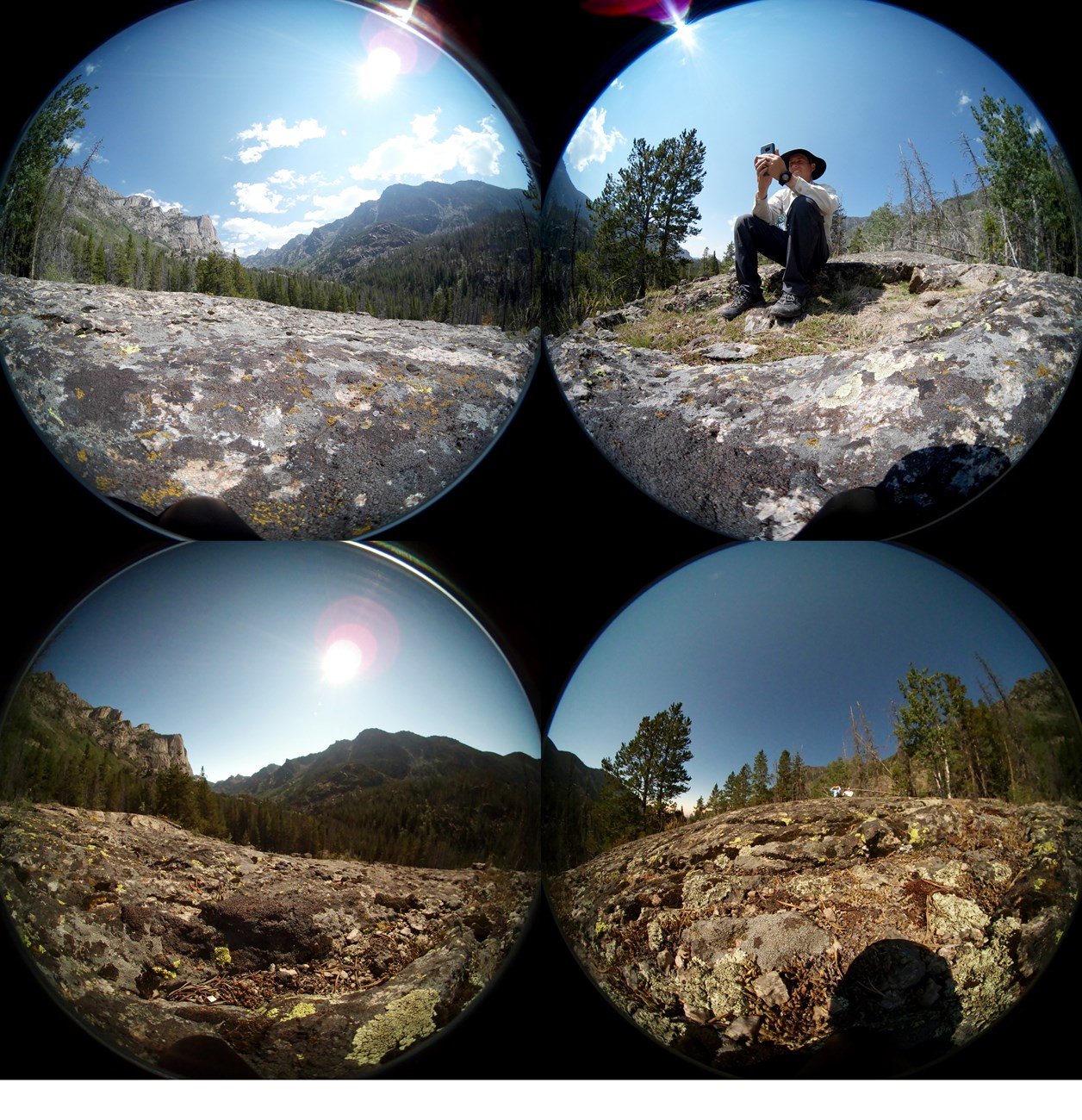 EclipseComposite_SplitView_ABeeco Composite photo shows four split camera, surround views of the landscape and quality of light.