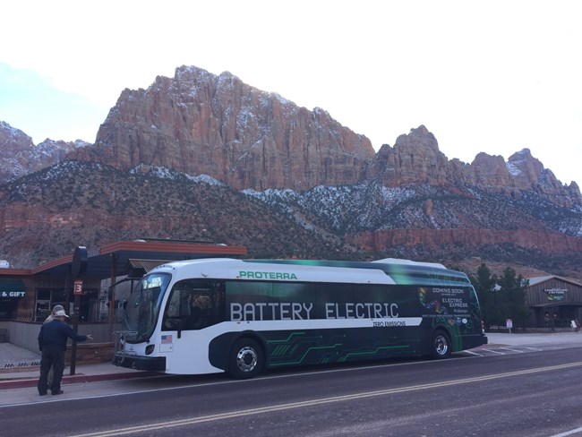 Electric bus at Zion National Park