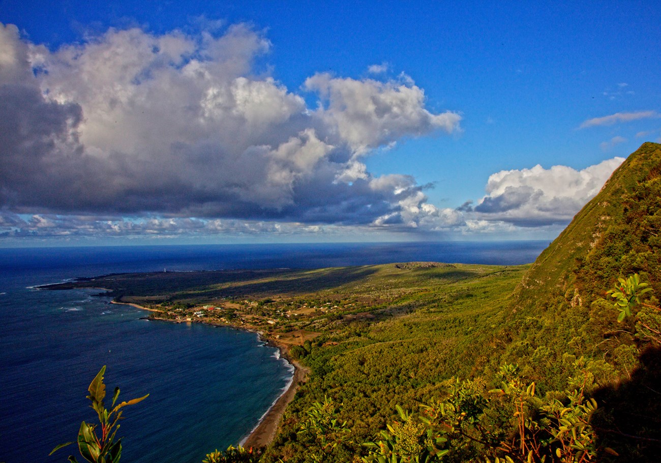 Kalaupapa National Historical Park viewed from the trail. Kalaupapa National Historical Park viewed from the trail.